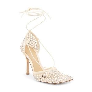 Crystal Embellished Stretched Sandal